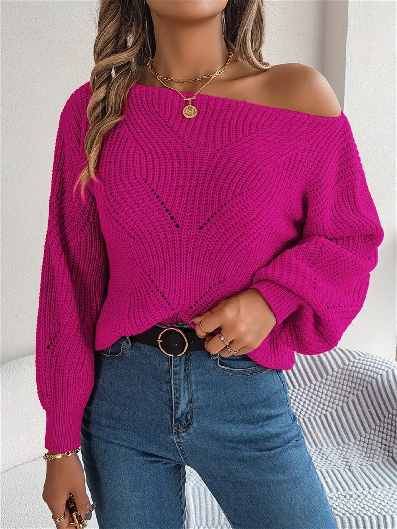 Off-Shoulder-Pullover