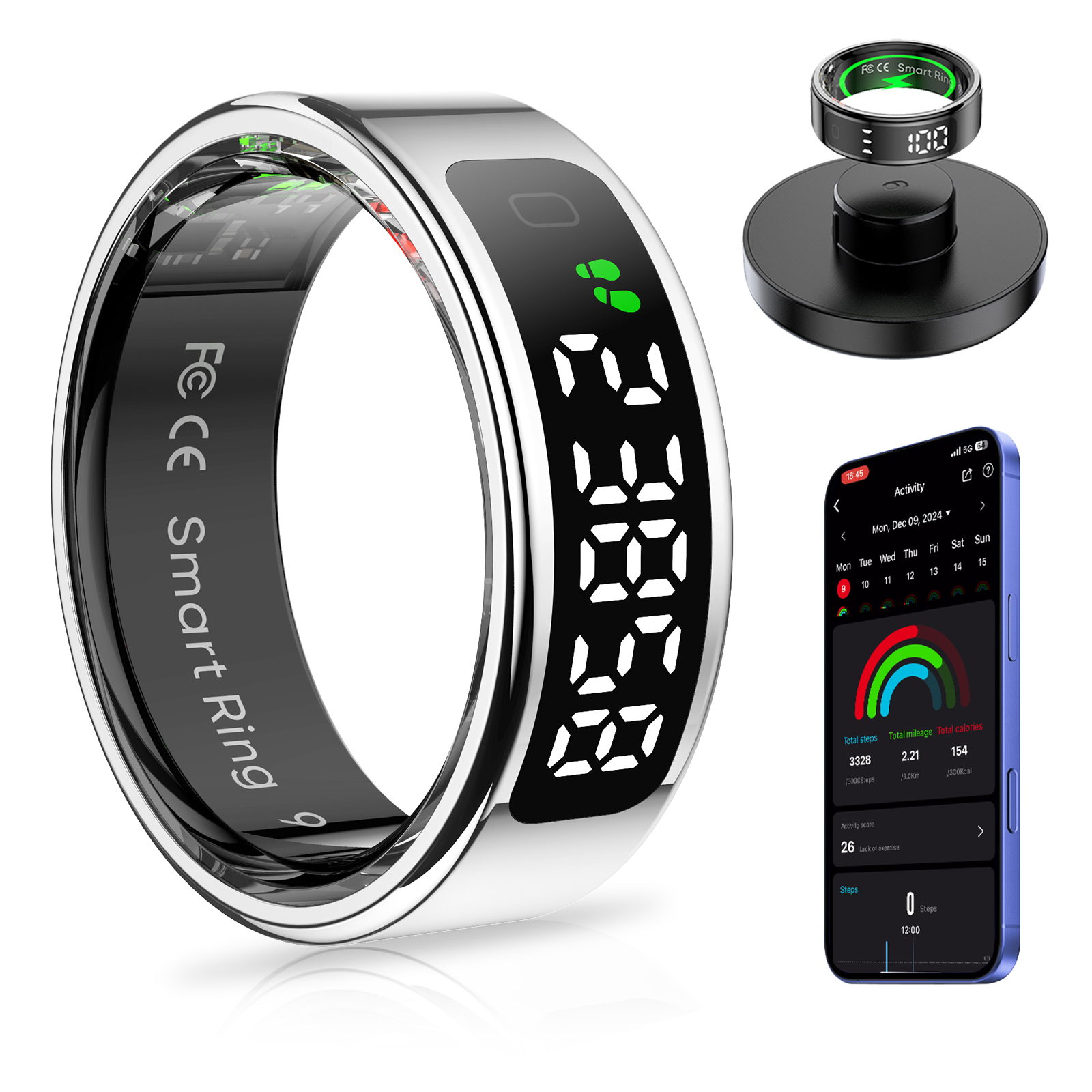 LED Smart Ring Gesundheitsmonitor Touch 2
