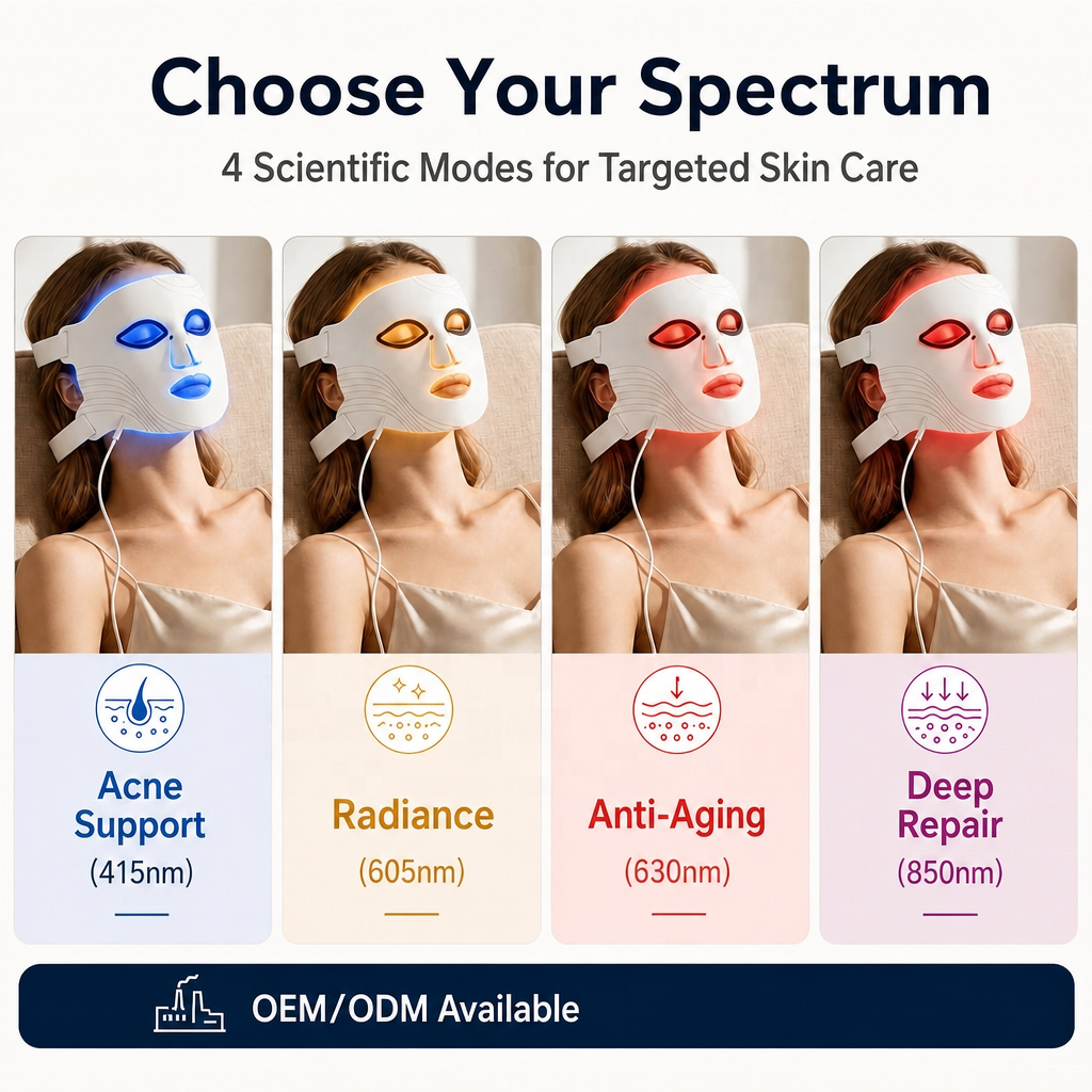 LED-Rotlicht-Gesichtsmaske mit 4 Wellenlängen 4