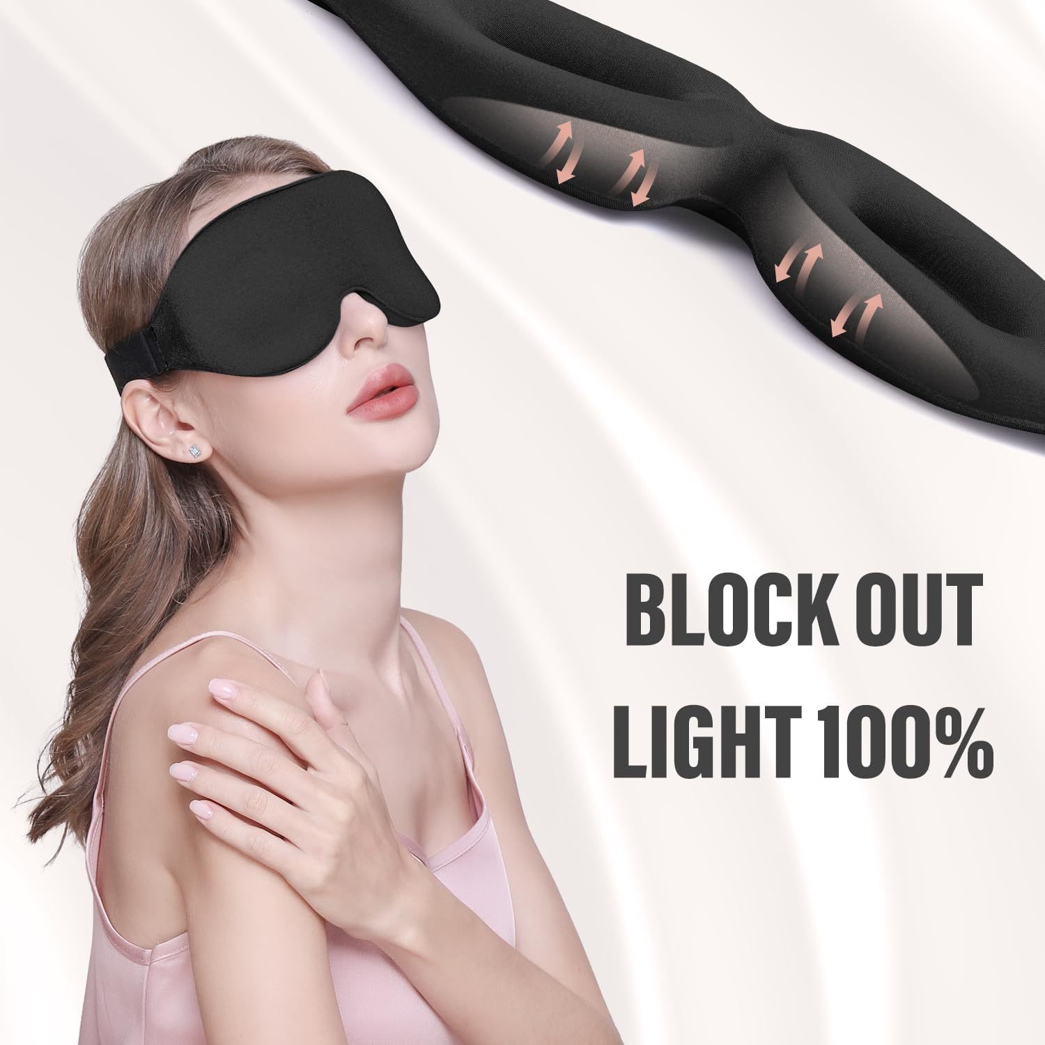 Atmungsaktive 3D-Schlafmaske für Seitenschläfer 3