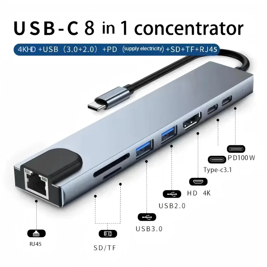 USB-C Dockingstation mit 4K HDMI und RJ45 2