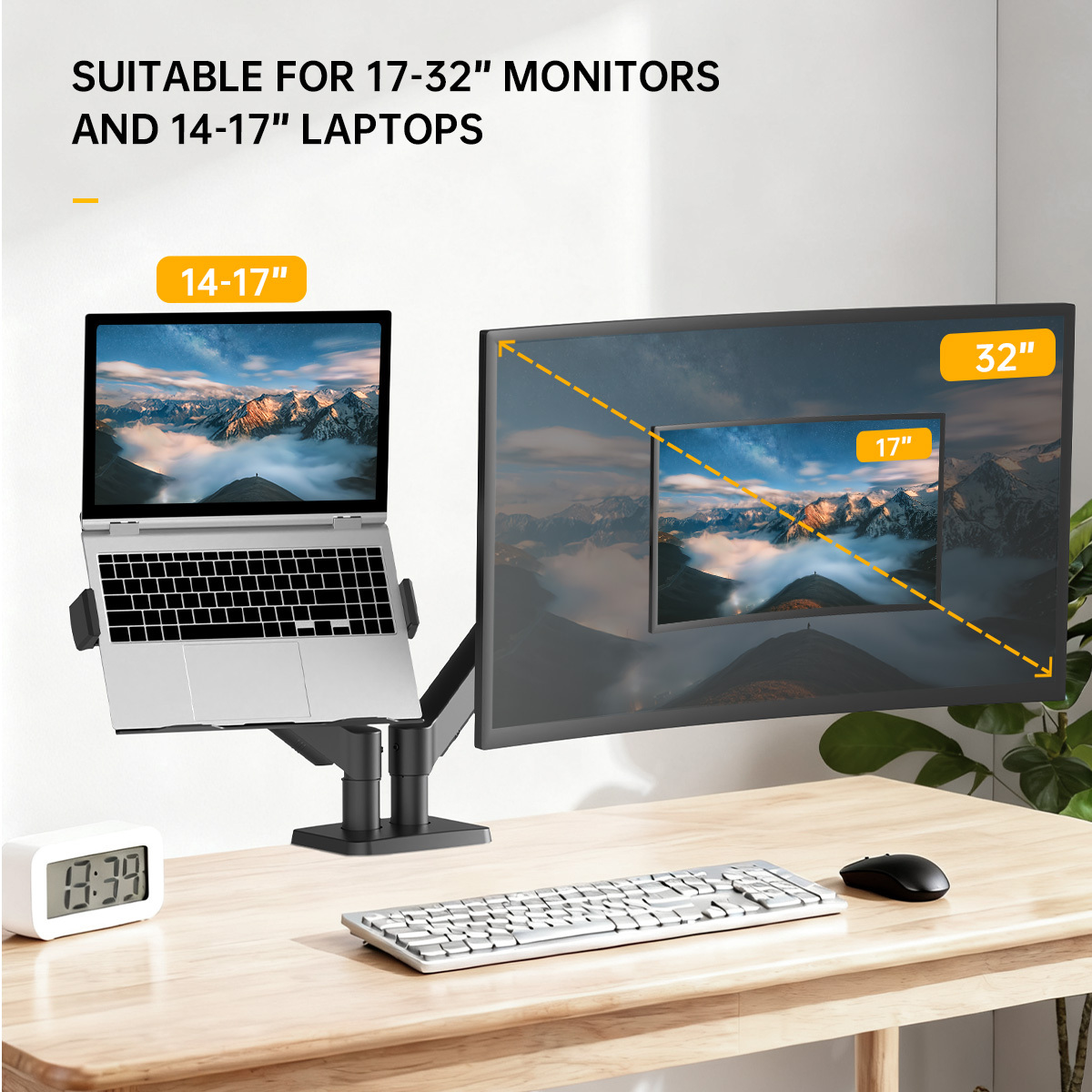 Doppelarm-Monitorhalterung mit Gasfeder 4