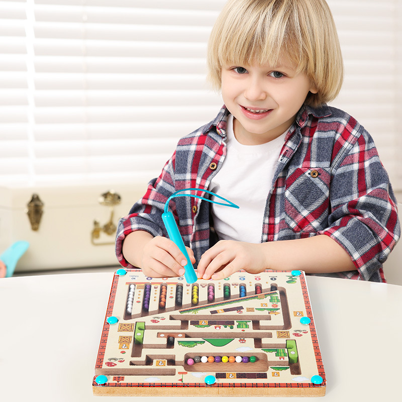 Holz-Perlensortier-Labyrinth für Kinder 2