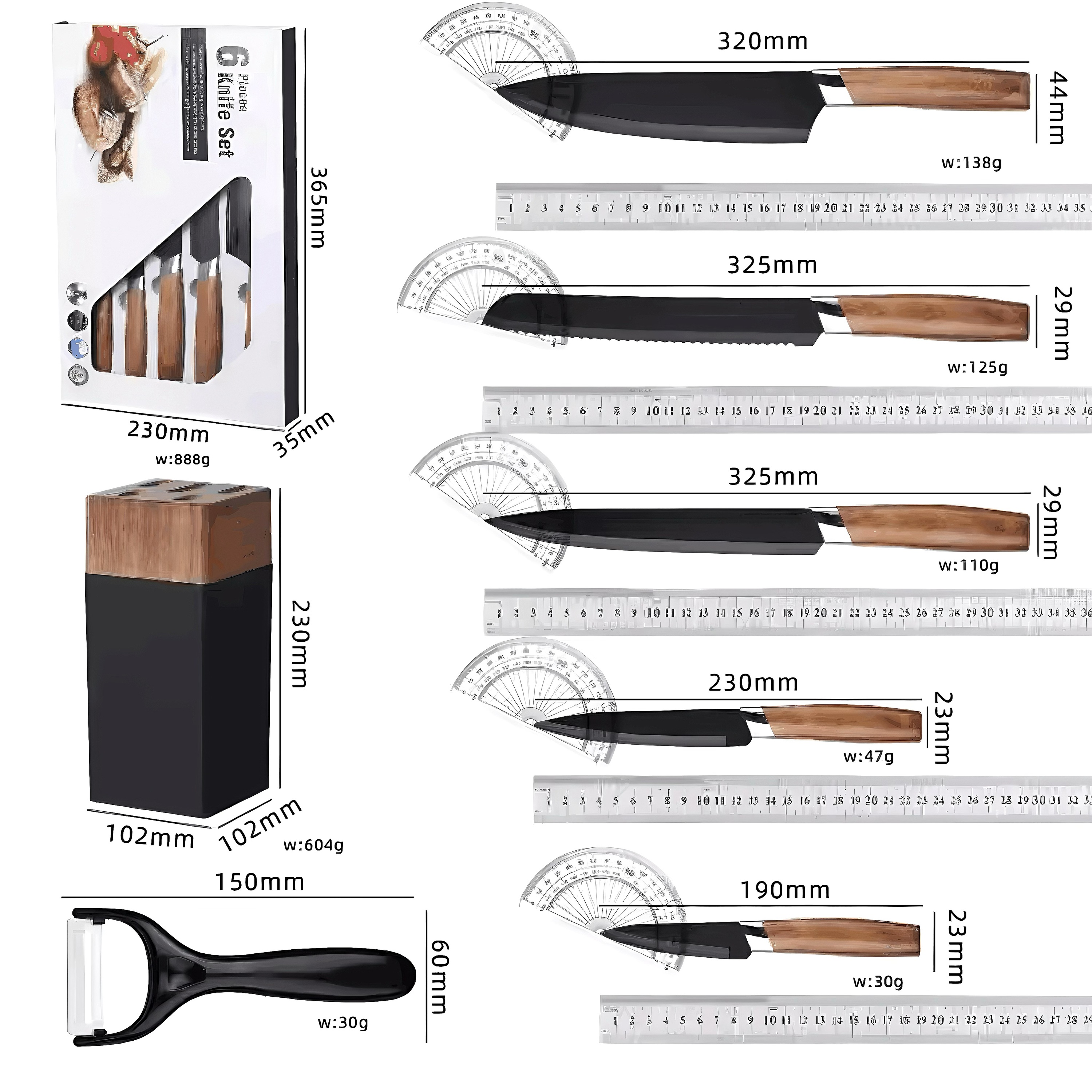 7-teiliges Premium-Edelstahl-Messerset 2