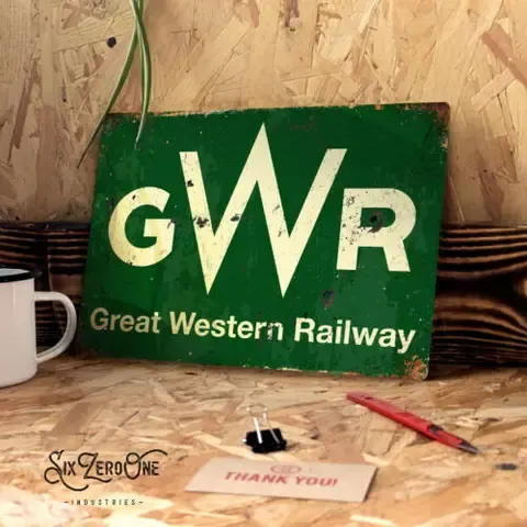 Vintage-Eisenbahn-Blechschild