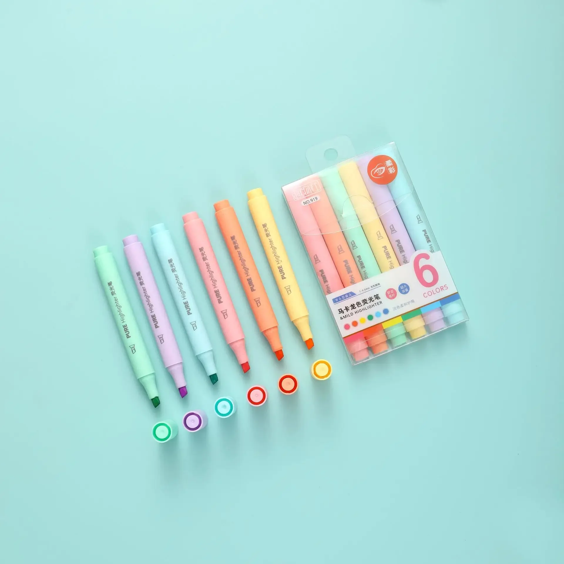 6er-Set Pastell-Textmarker im Macaron-Stil 4