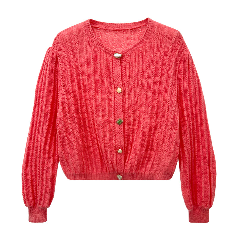 Damen Mohair-Strickjacke im Y2K-Stil