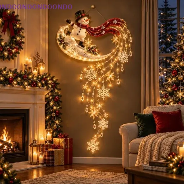 Weihnachtliche LED-Wandleuchte mit Schlittenszene 3