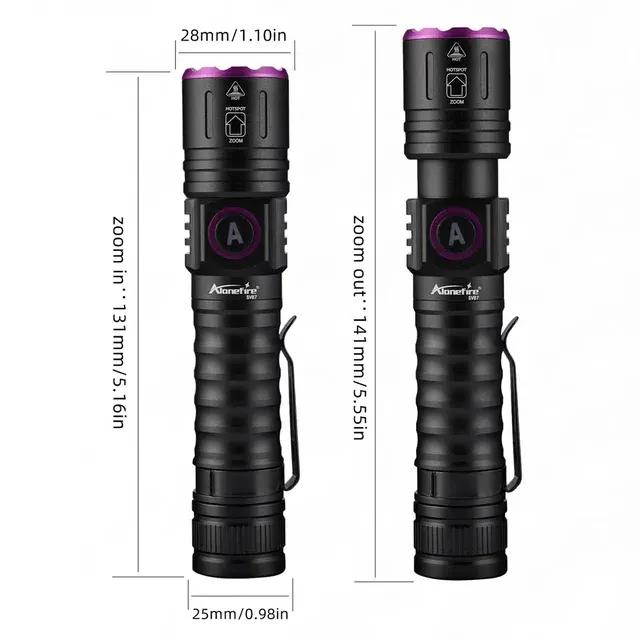 UV-Taschenlampe 395 nm mit Zoomfunktion 1