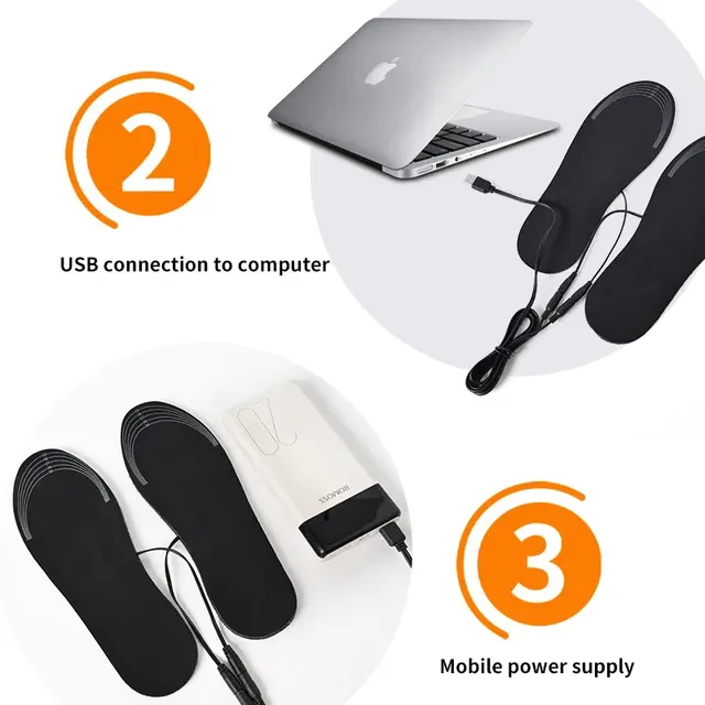 USB beheizbare Einlegesohlen Winter Fußwärmer 3