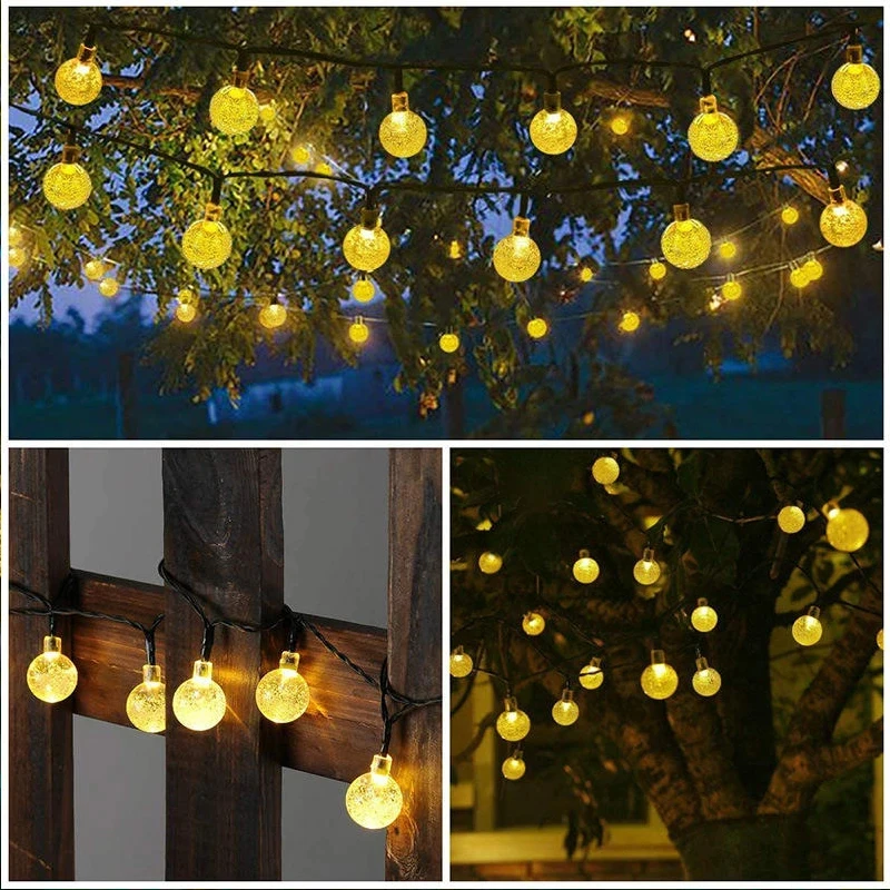 Solar-Lichterkette mit Kristallkugeln, 60 LED 4