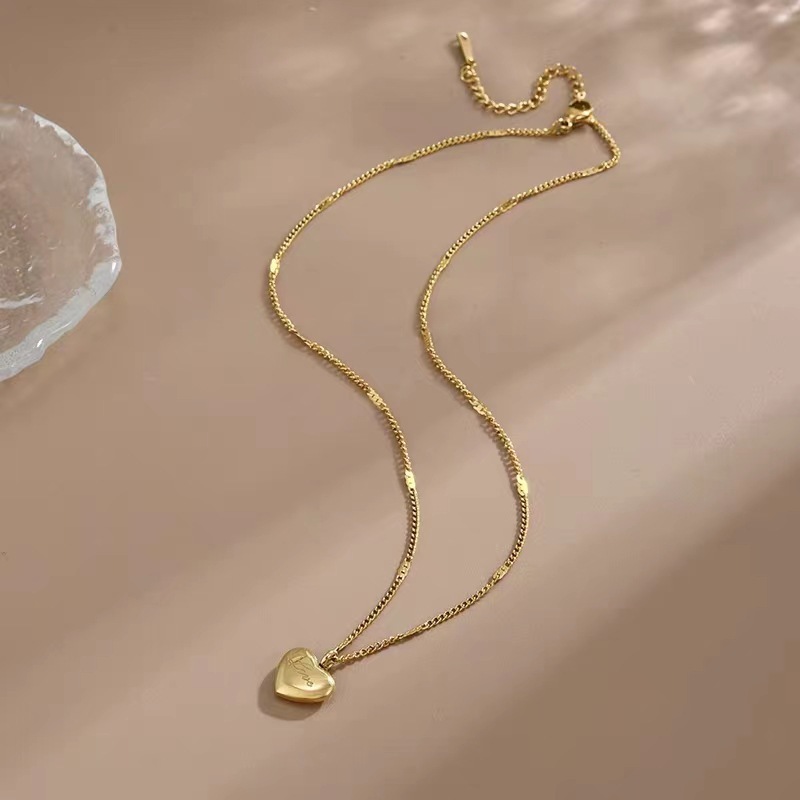 Damen-Choker mit Herz-Anhänger, vergoldet 4