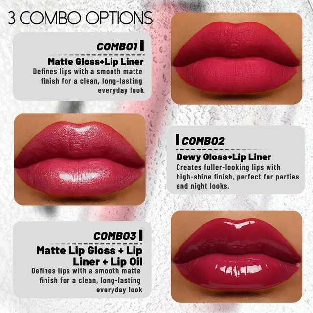Individualisierbares Lippen-Kombiset Gloss Liner Öl 3