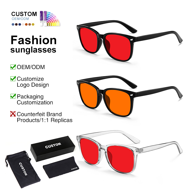 Rote Blaulichtfilter-Brille im Rivet-Design
