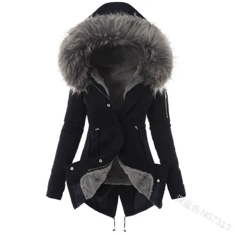 Damen-Kapuzenjacke aus Plüsch
