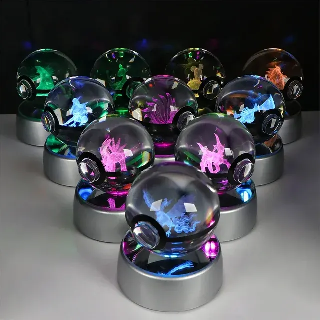 3D-Kristallkugel-Nachtlicht mit LED-Basis 3
