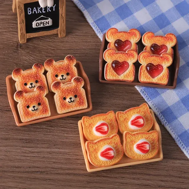 Miniatur-Puppenhaus-Dessertset im Maßstab 1:12 4