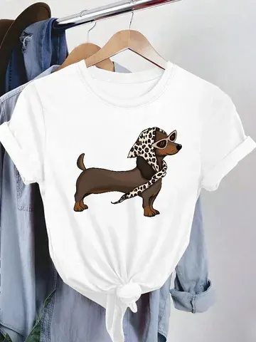 Dackel Print T-Shirt