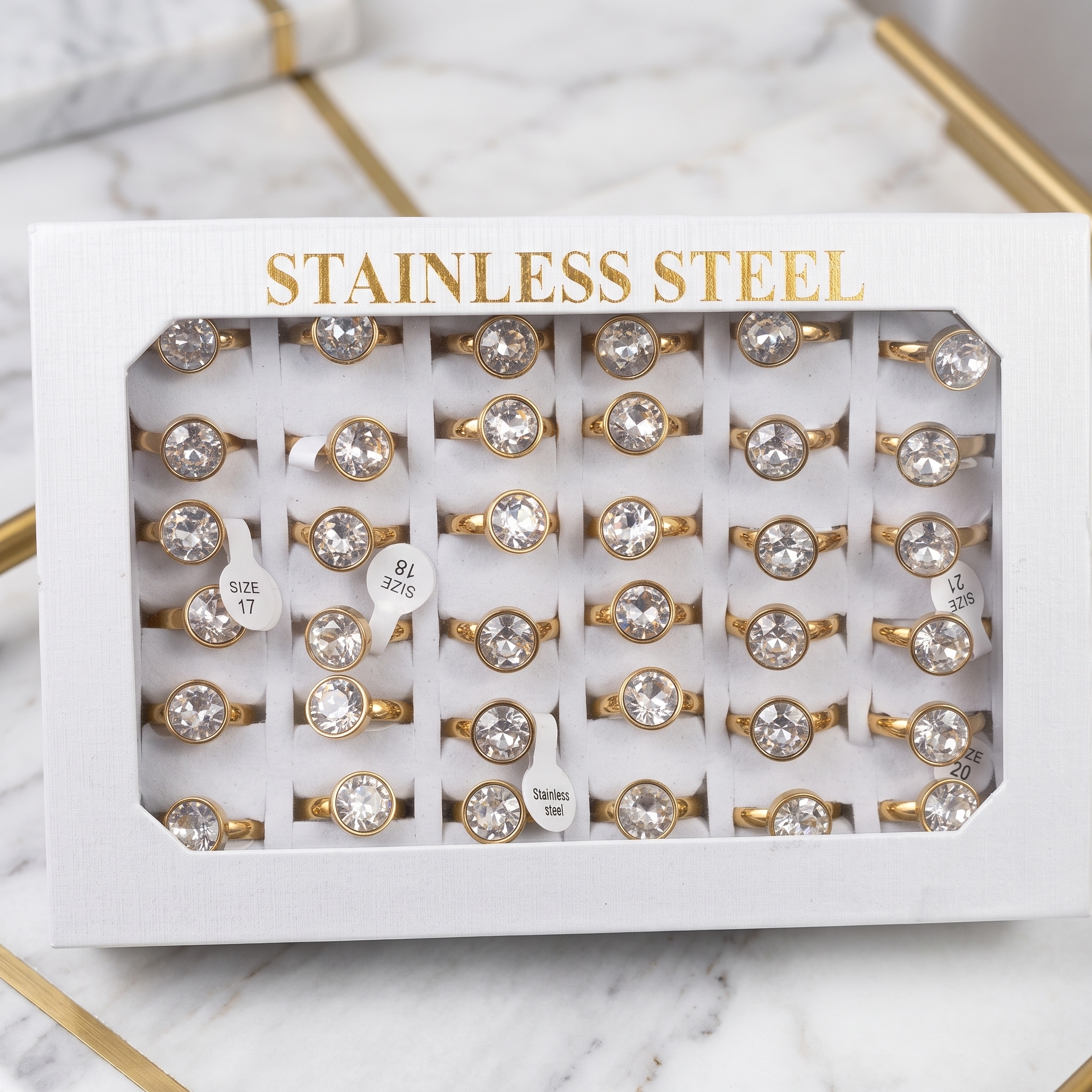 Edelstahl Offene Ringe Set 36-teilig 3