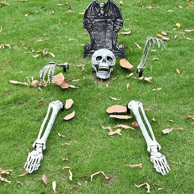 Halloween-Skelett-Hände Gartenstecker 4