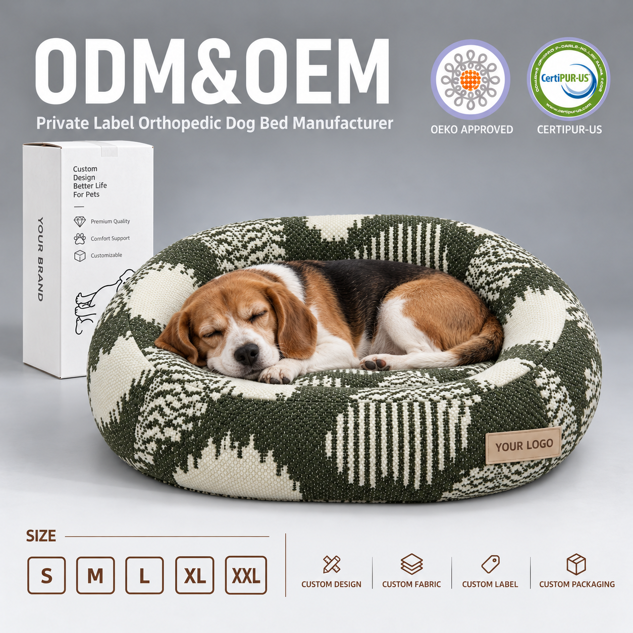 Premium-Hundebett Memory Foam oval