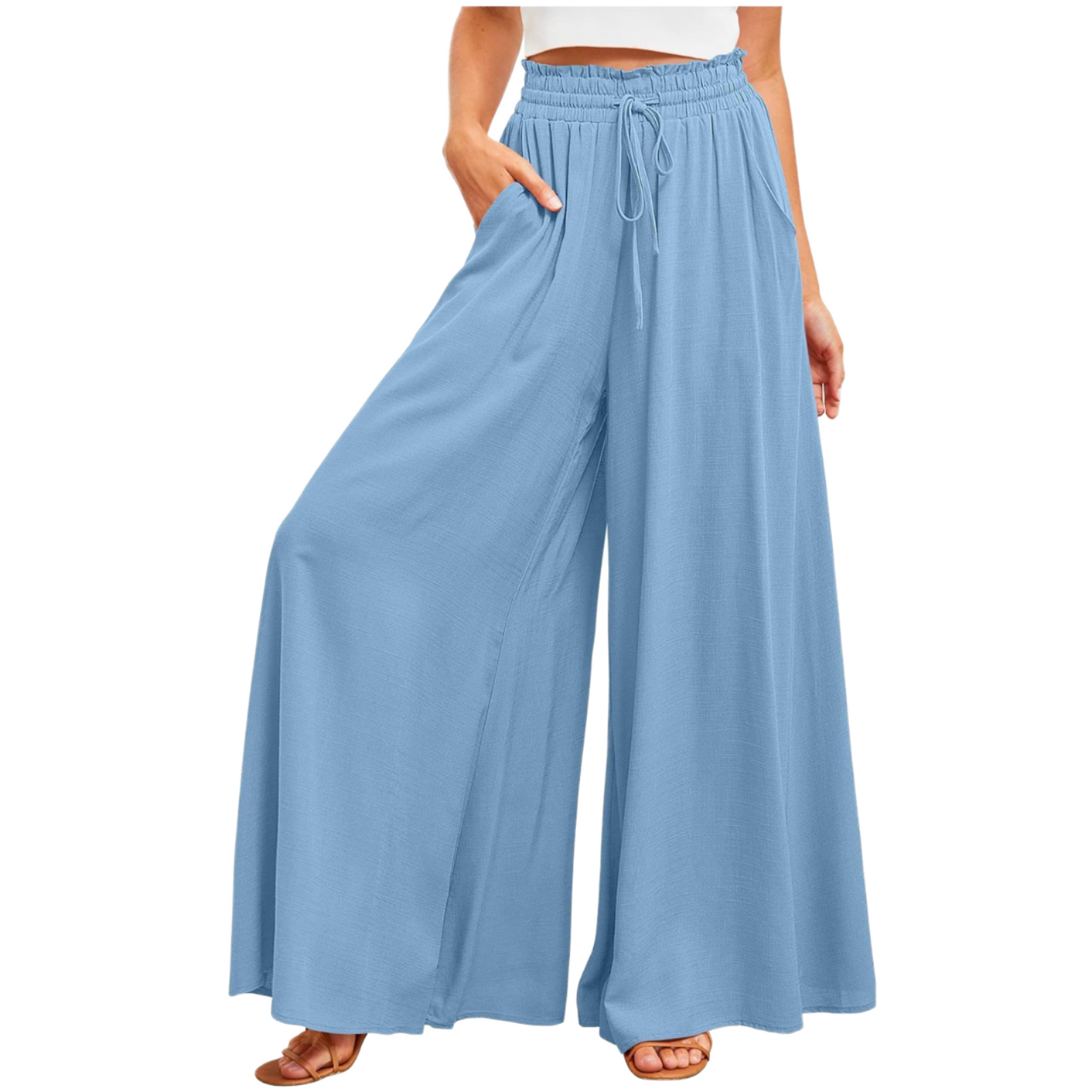 Weite Damen-Palazzohose im Casual-Stil 4