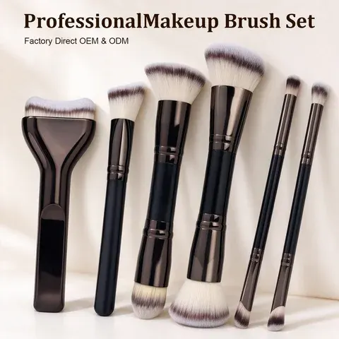 6-teiliges Make-up-Pinselset mit Doppelkopf