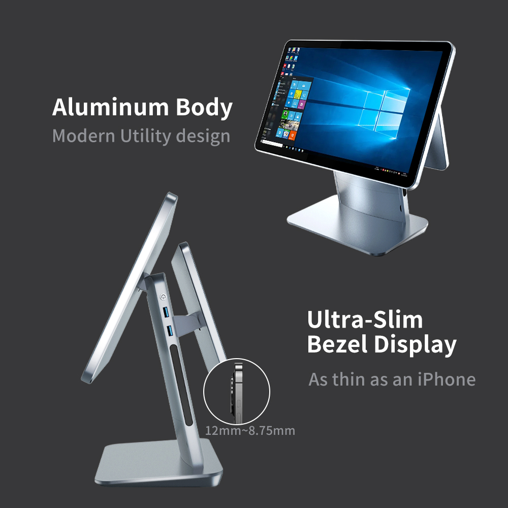 Aluminium Touchscreen Kassensystem 15,6 Zoll lüfterlos 2