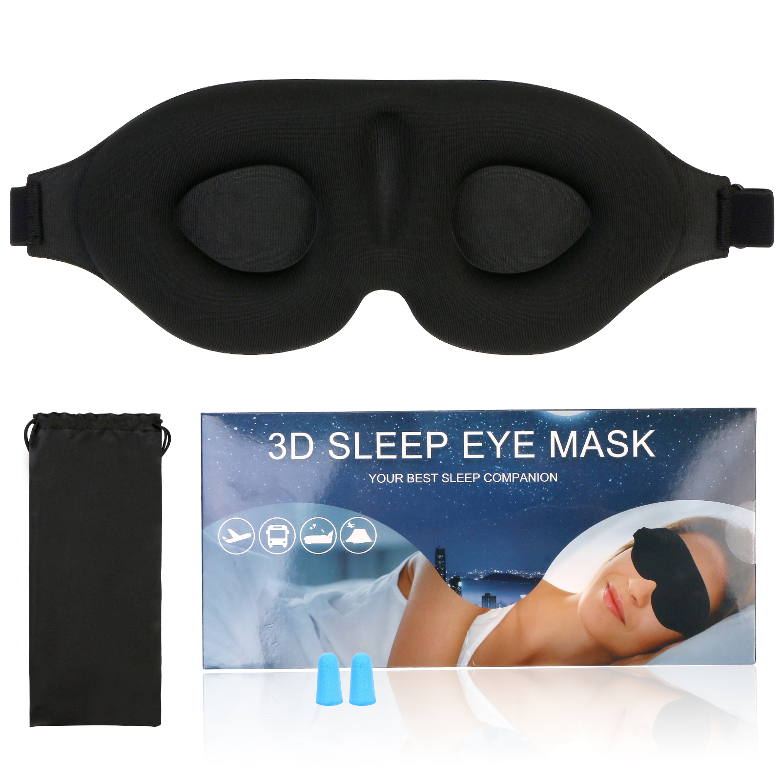 3D-Schlafmaske mit Konturen Lichtblockierend 2