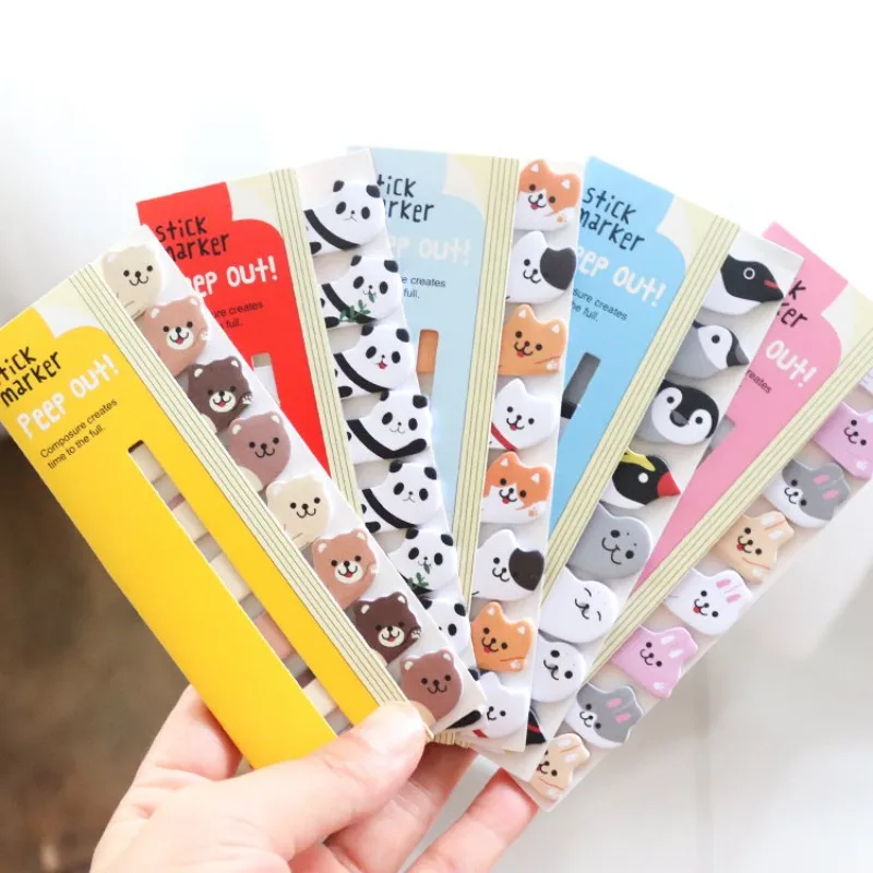 8-teiliges Kawaii Tier-Haftnotizen-Set mit Lesezeichen 2