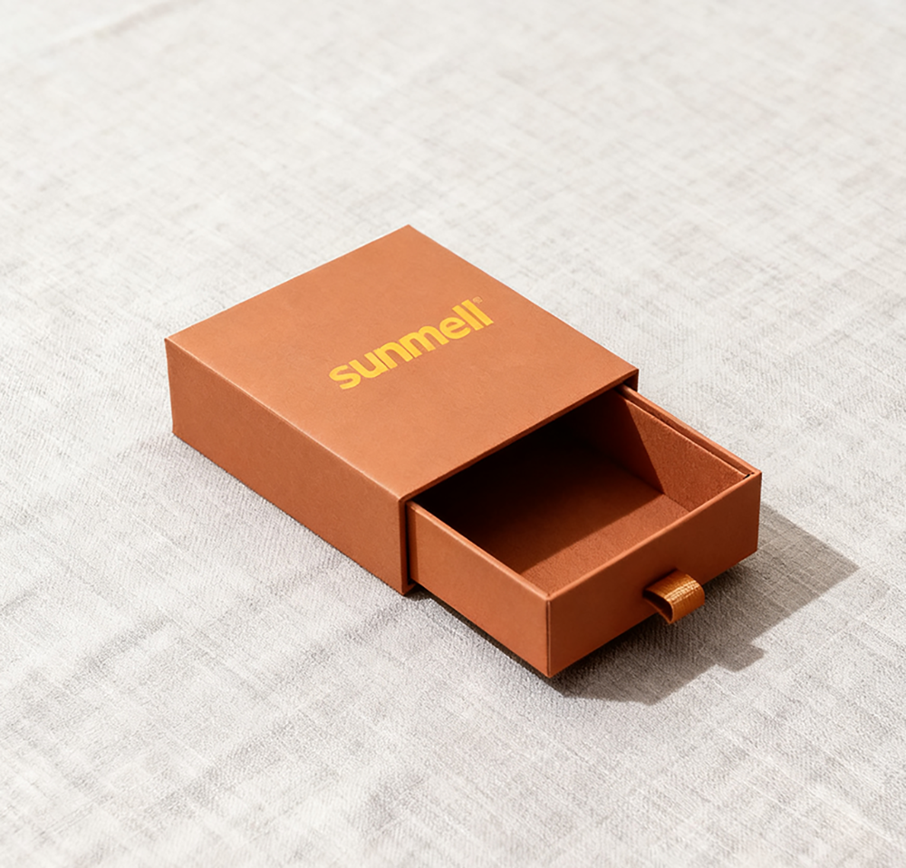 Braune Schubladen-Schmuckbox aus Karton 3