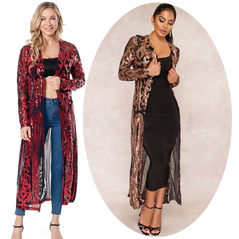 Pailletten-Kimono-Jacke