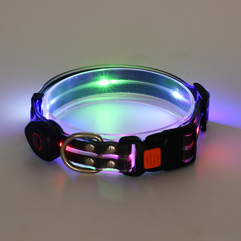 LED Gummi Hundehalsband USB Wiederaufladbar Wasserdicht 3