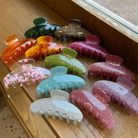 Große Glitzer-Haarklammer in Transparent und Candy-Farben