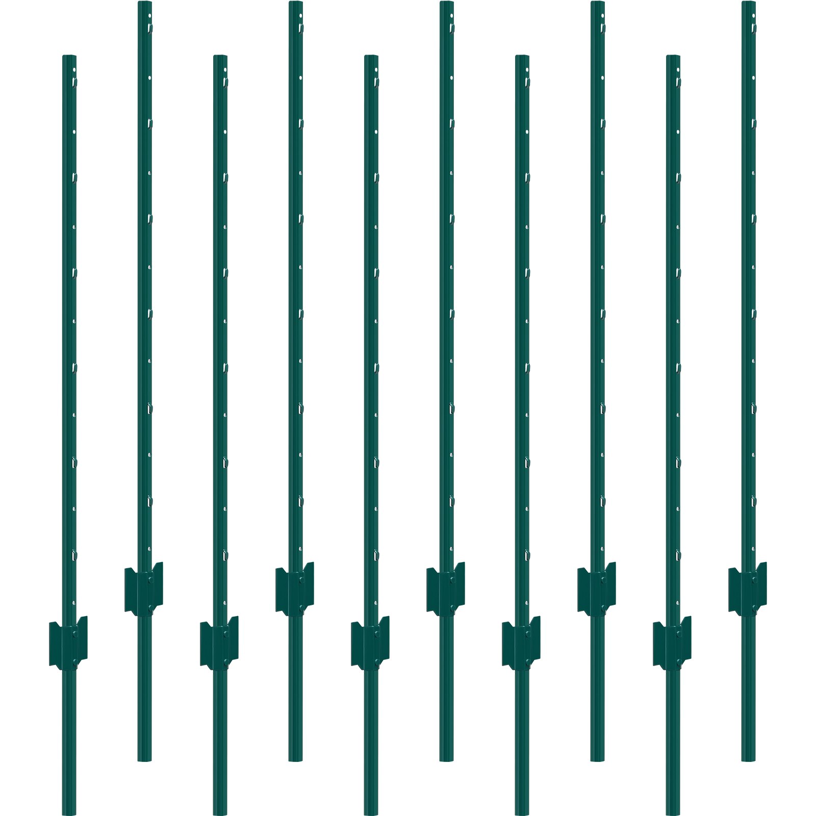 Robuste Metall-Zaunpfosten, 10er-Set
