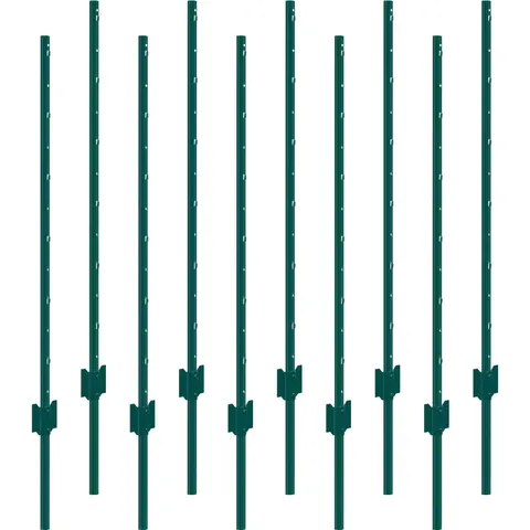 Robuste Metall-Zaunpfosten, 10er-Set