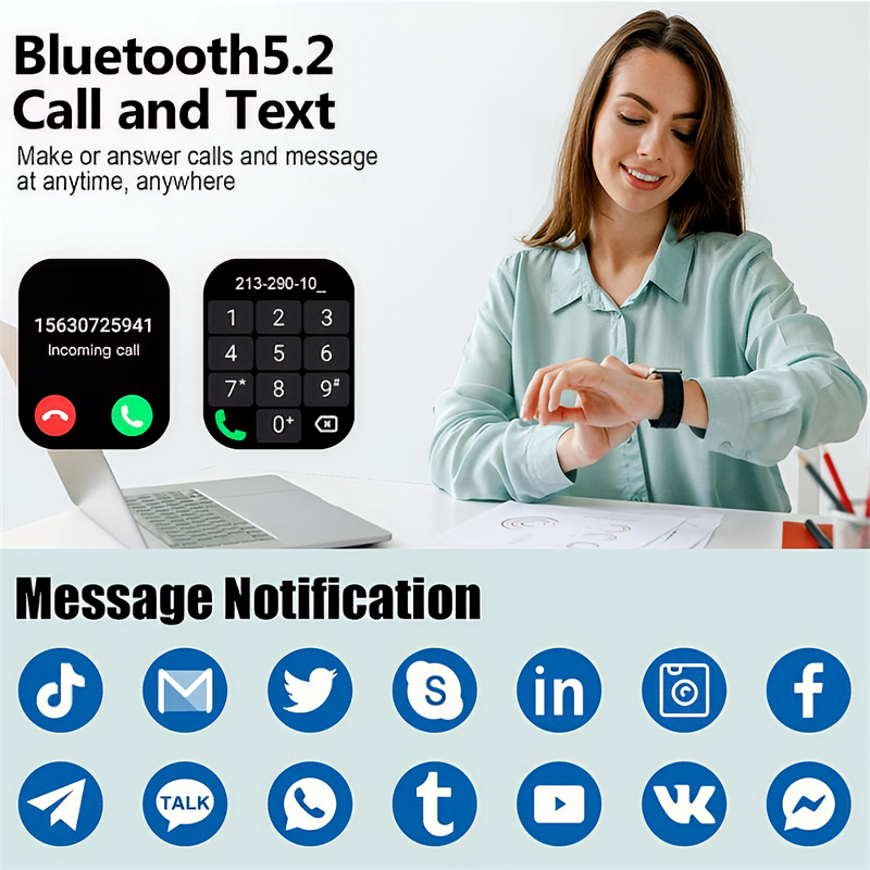 Smartwatch mit Touchdisplay, IP68 und Bluetooth-Anrufen 4