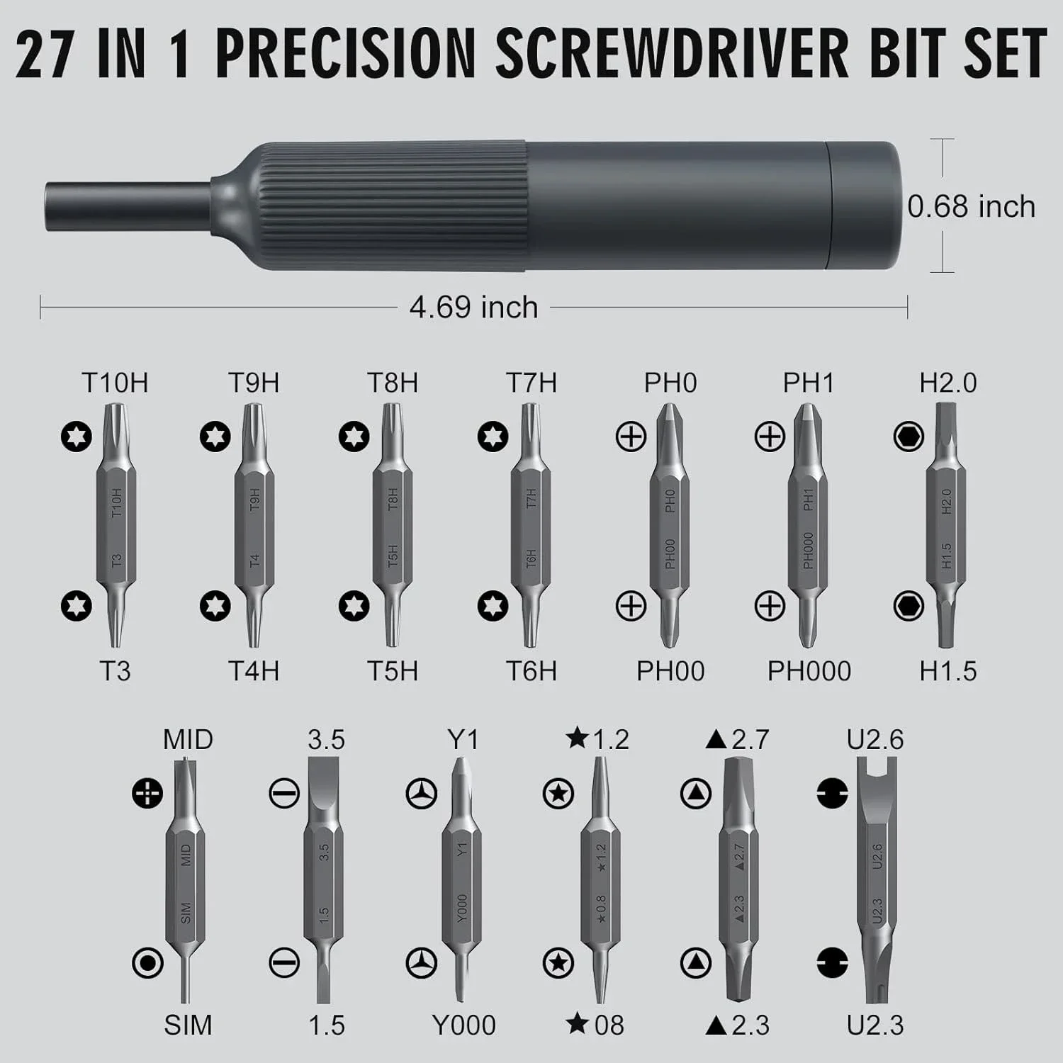 27-teiliges Präzisions-Schraubendreher-Set mit Magnetbits 4