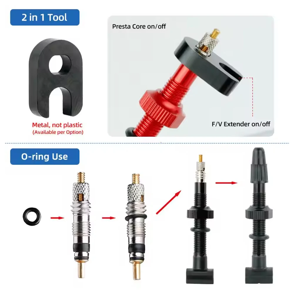Aluminium-Presta-Tubeless-Ventilkern-Set 3