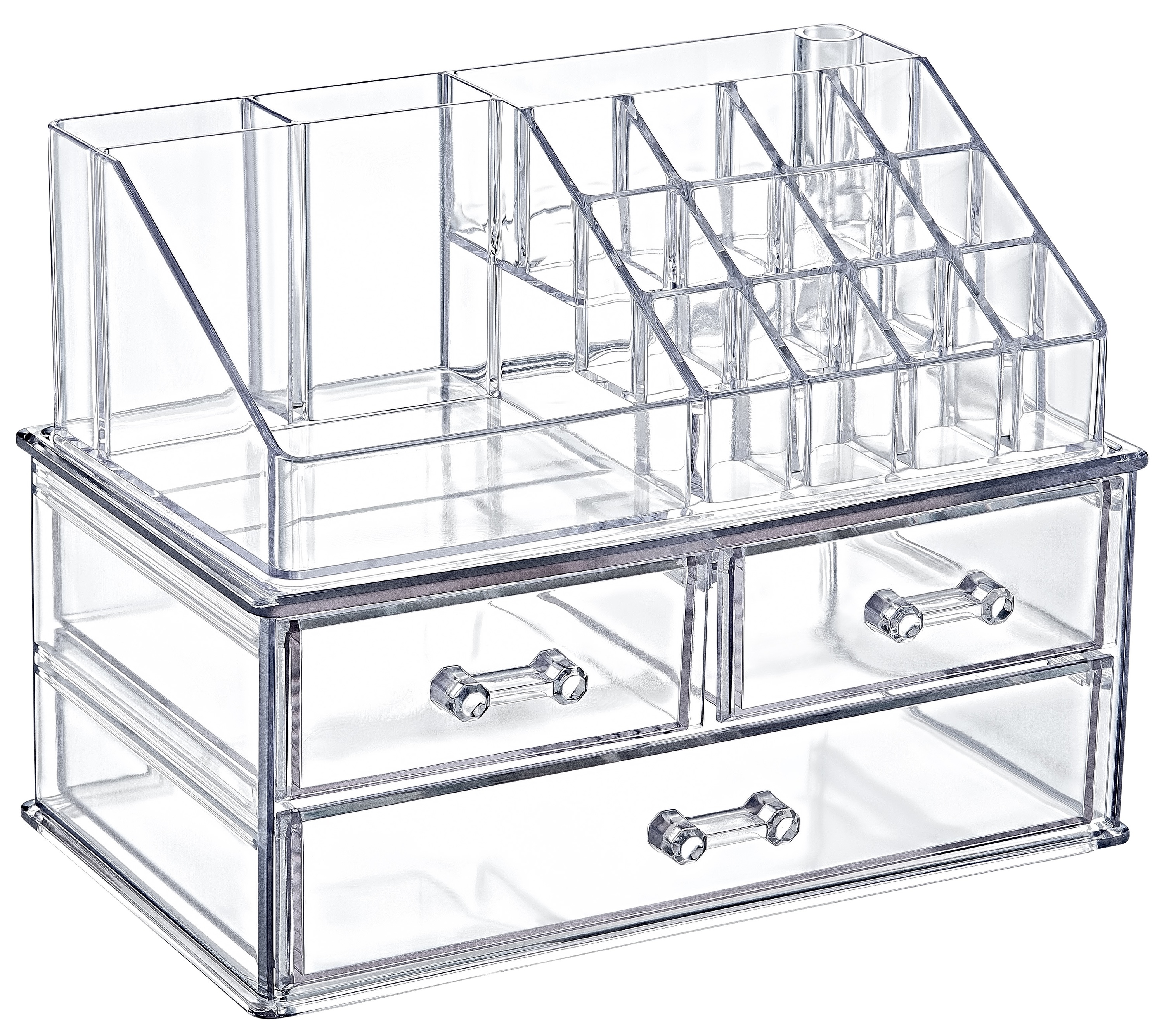 Transparenter Acryl-Make-up-Organizer mit 3 Schubladen 4