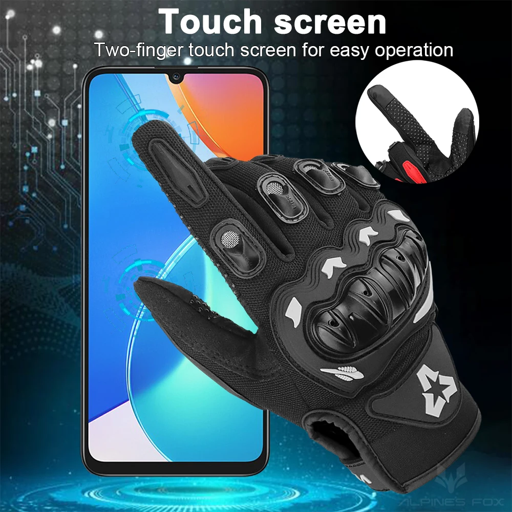 Touchscreen-Motorradhandschuhe mit Vollfinger
