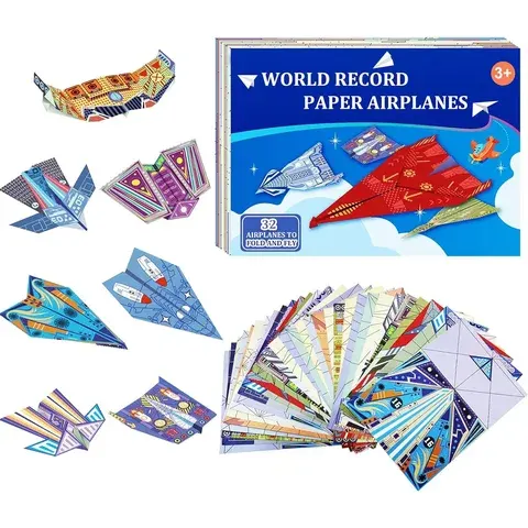 Origami-Papierflugzeug-Bausatz mit 32 Blättern