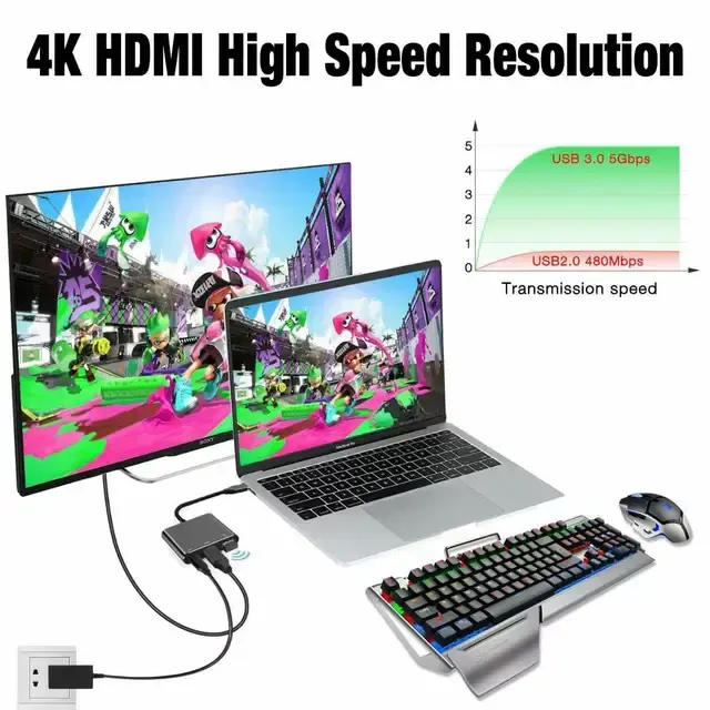 3-in-1 USB-C-Hub mit HDMI und PD 3