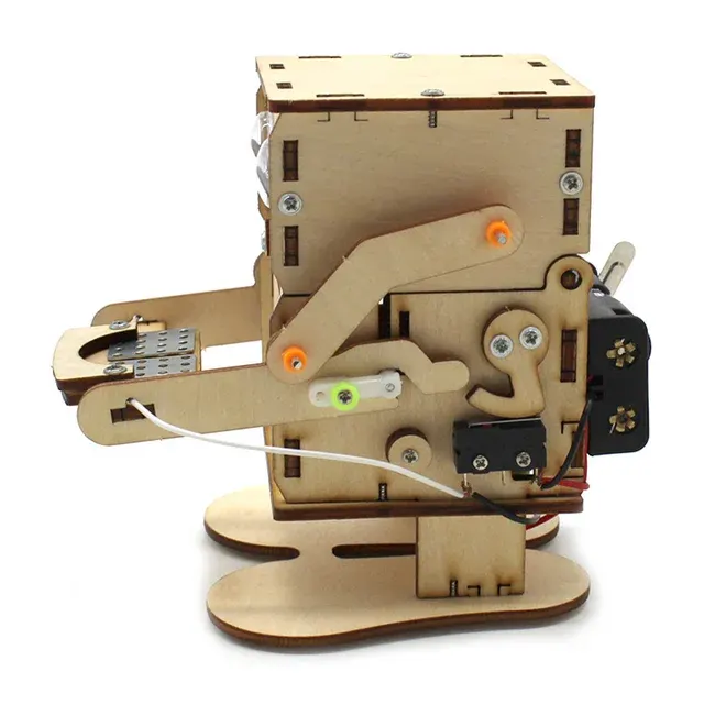 Holz-Roboter-Bausatz Münzfresser STEM-Lernset 4