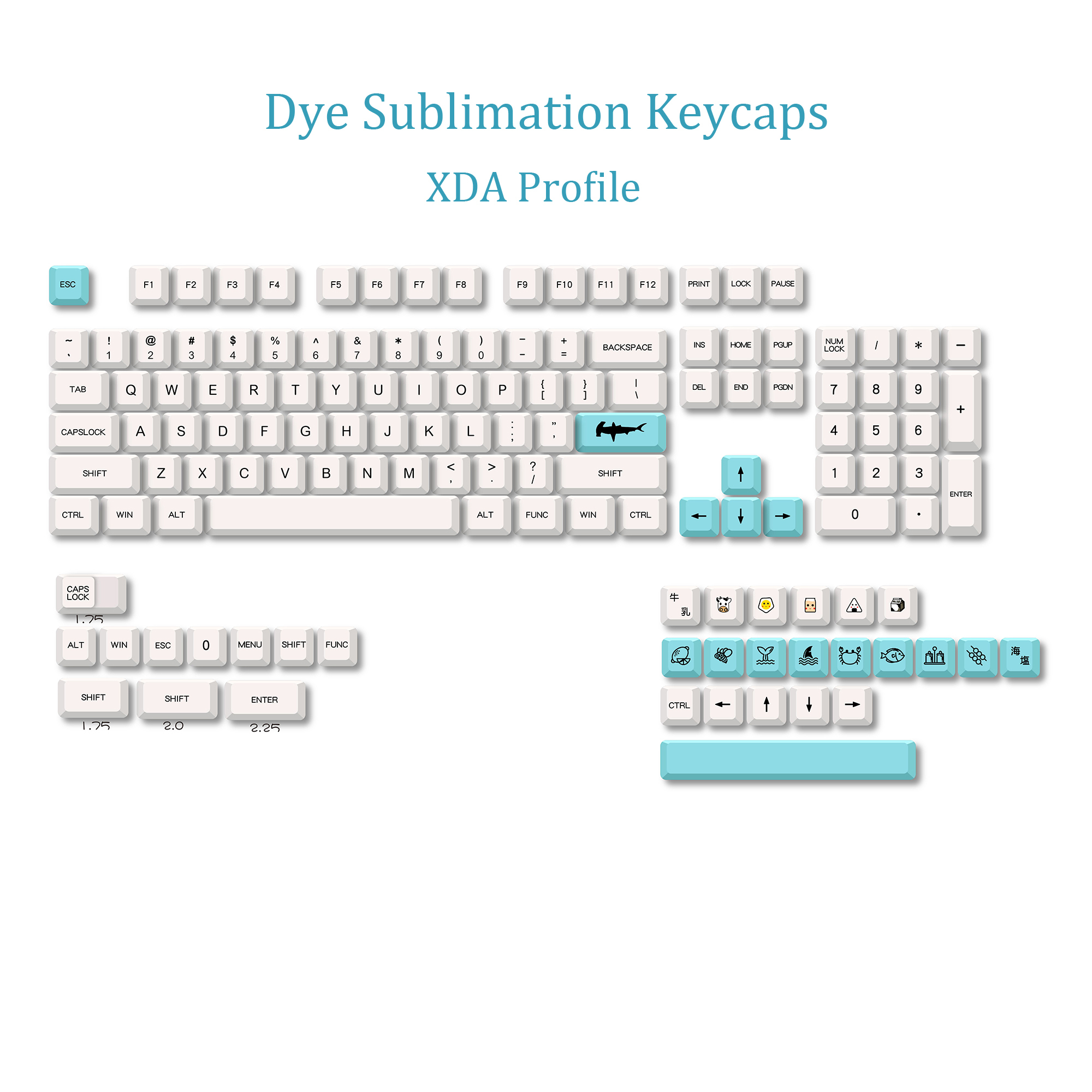 Mehrfarbige Dye-Sub Gaming Tastenkappen aus PBT 2
