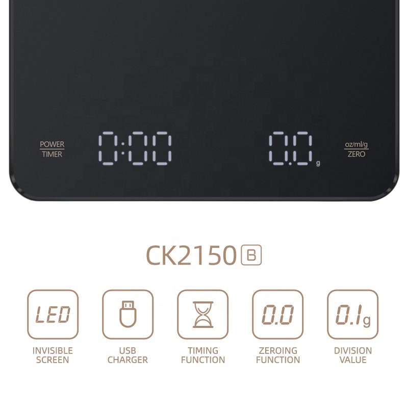 Digitale Kaffeewaage 3 kg mit USB-Aufladung 2