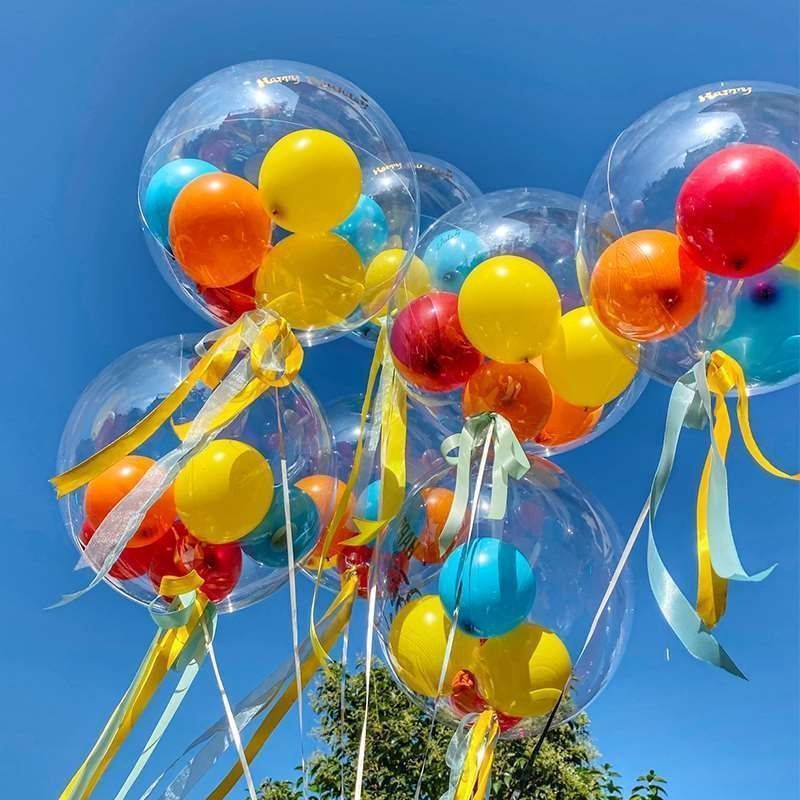 Klare Bubble Ballons zum Befüllen mit LED 3