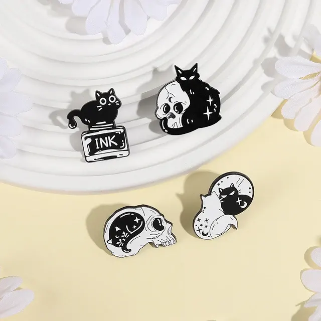 Katzen-Emaille-Pin-Set 4