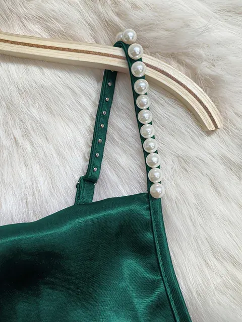 Perlen-Satin-Slipkleid 3