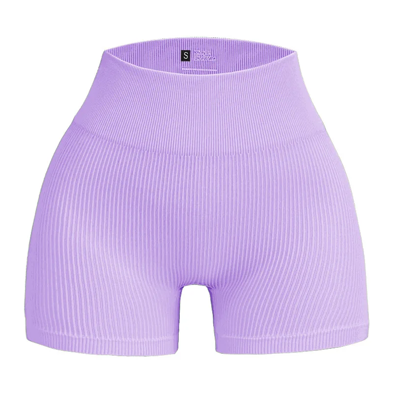 Gerippte nahtlose Yoga-Shorts für Damen 4